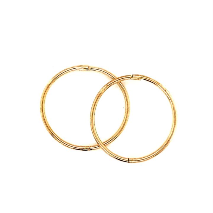 9ct Yellow Gold 19mm Sleeper Earrings