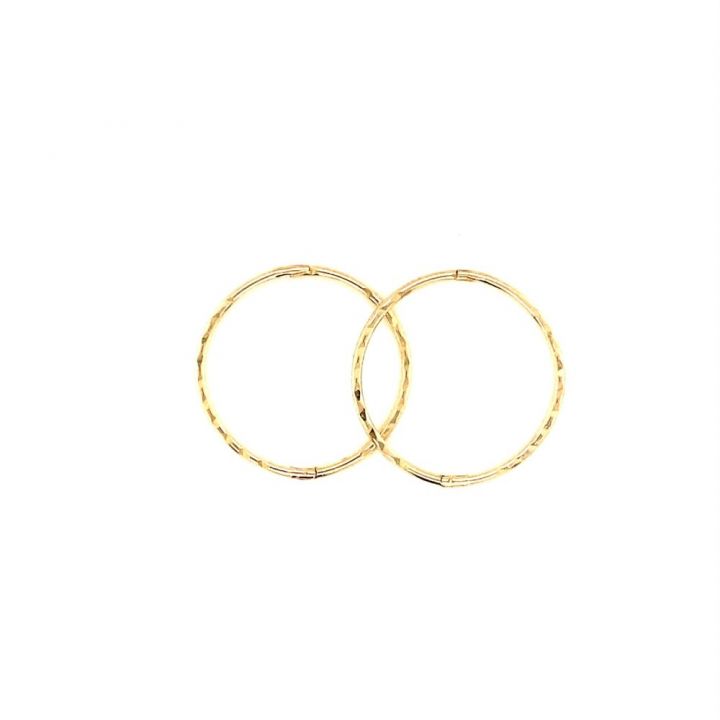 9ct Yellow Gold 19mm Diamond Cut Sleeper Earrings