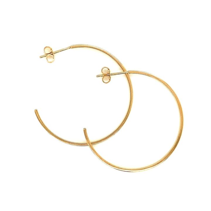 9ct Yellow Gold 30mm Hoop Earrings