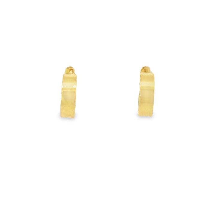 9ct Yellow Gold Filigree Side Huggie Style Stud Earrings