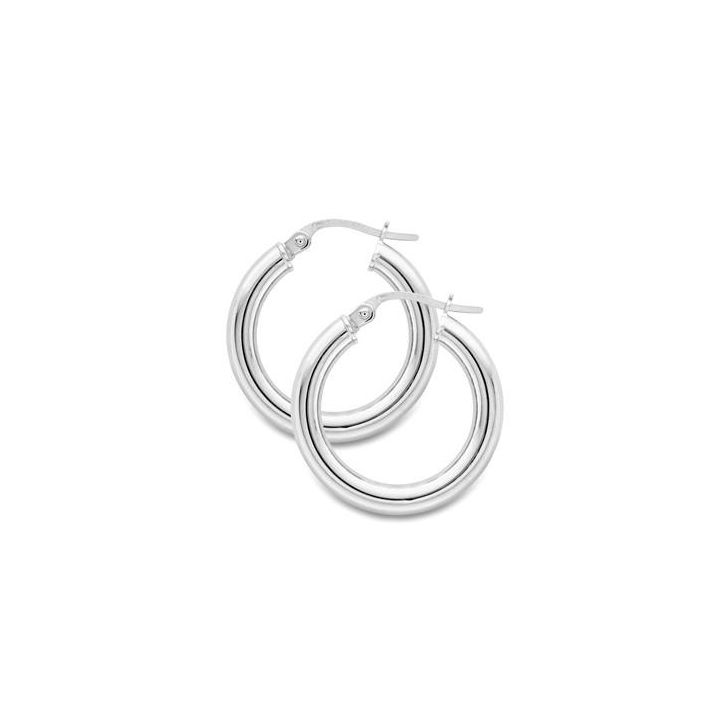 9ct White Gold Hoop Earrings
