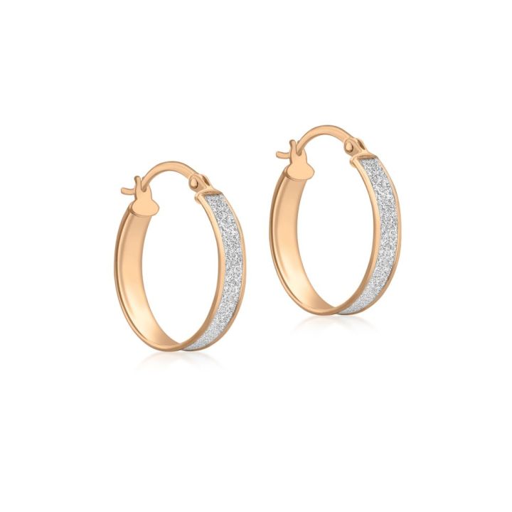 9ct Rose Gold Stardust Hoop Earrings