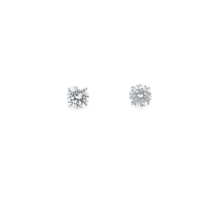 9ct White Gold 7mm Cubic Zirconia Stud Earrings