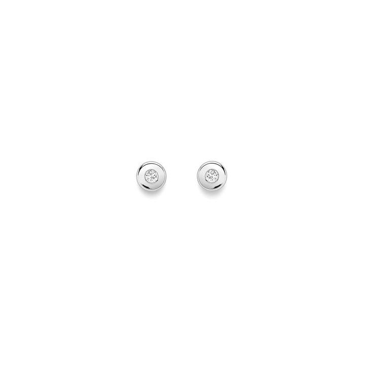 9ct White Gold Tiny Cubic Zirconia Stud Earrings