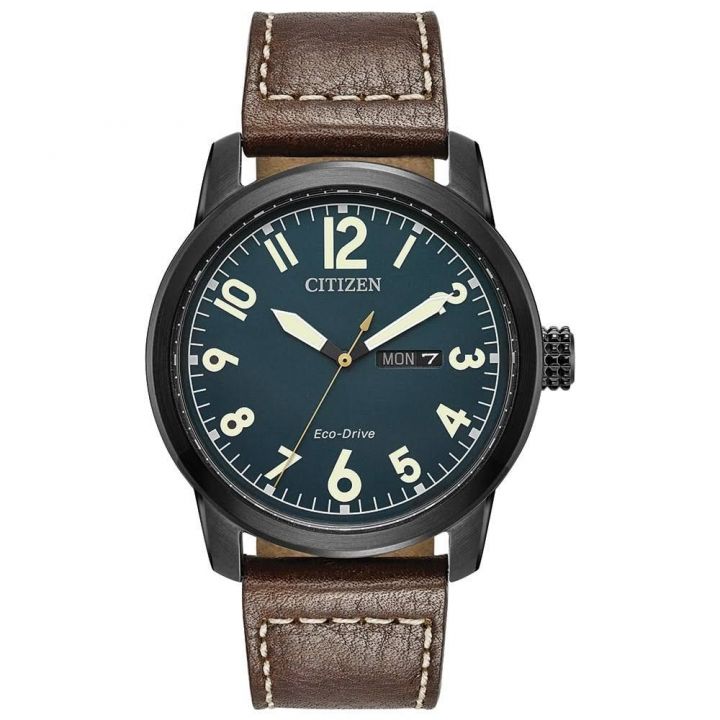 Citizen Gents Eco-Drive Brown Leather Strap Watch