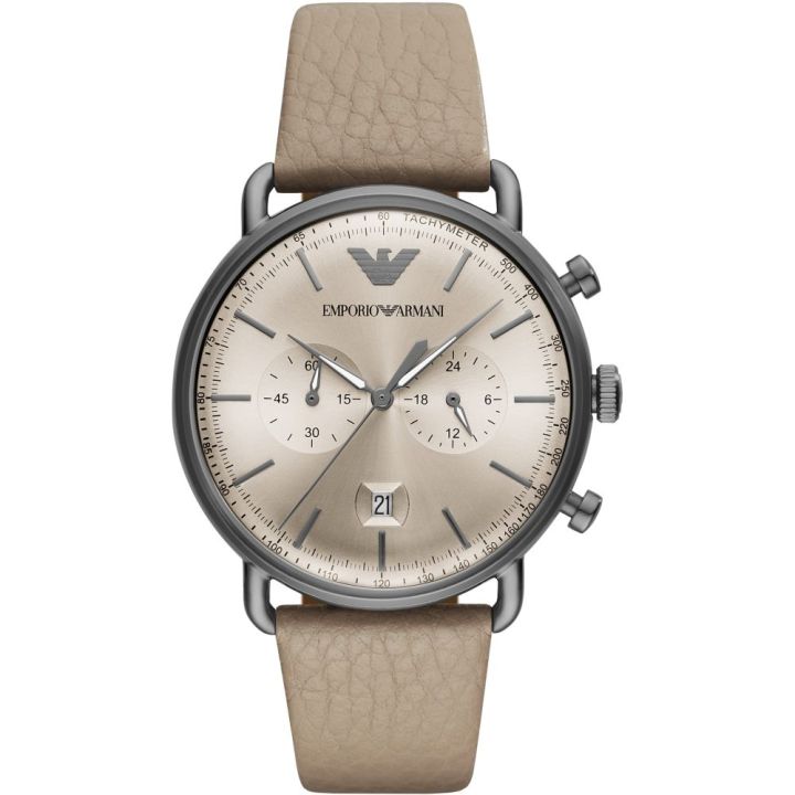 Emporio Armani Gents Leather Strap Watch