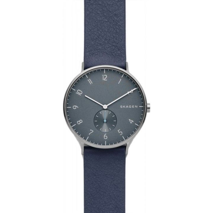 Skagen Gents Blue Leather Strap Watch