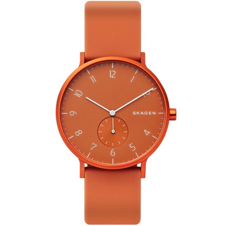 Skagen Gents Orange Silicone Watch