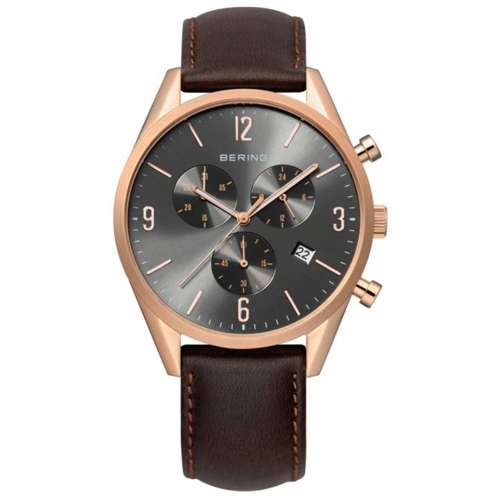 Bering Gents Rose Gold Plated Chronograph Watch