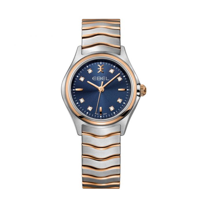 Ebel Wave Ladies Blue Two Tone Diamond Watch