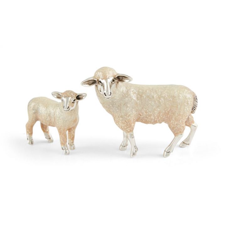 Saturno Silver & Enamelled Sheep Small