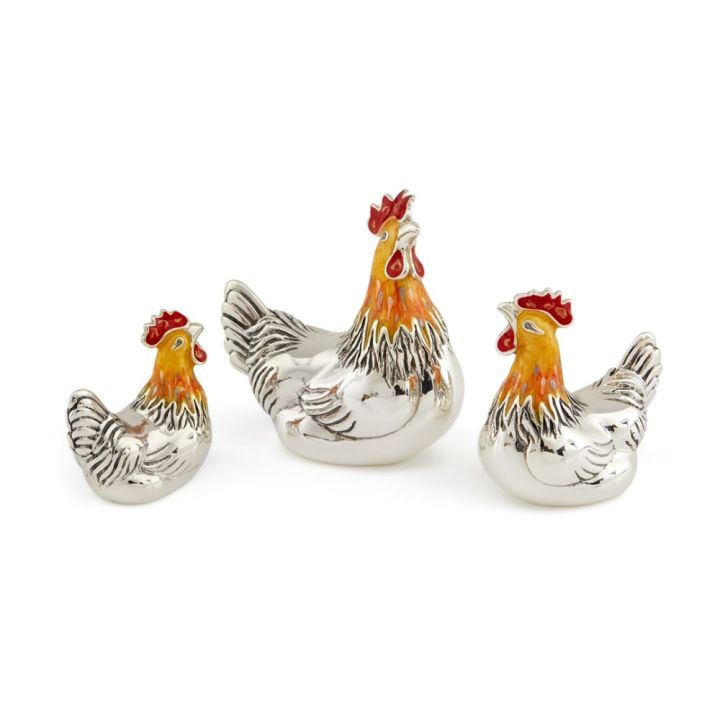 Saturno Sterling Silver & Enamel Small Hen