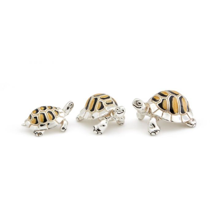 Saturno Sterling Silver Small Yellow Tortoise