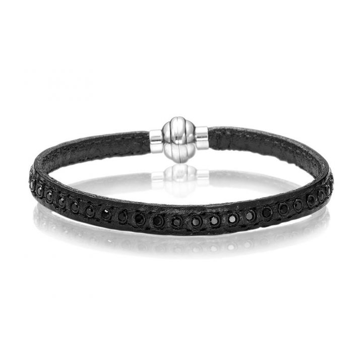 Sif Jakobs Arezzo Black Leather 19cm Bracelet