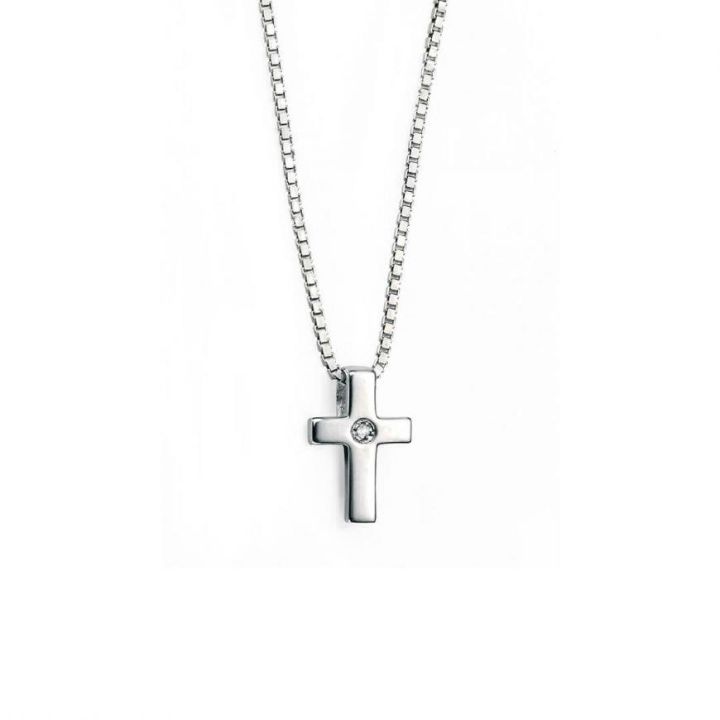 D for Diamond Small Cross Pendant With Diamond