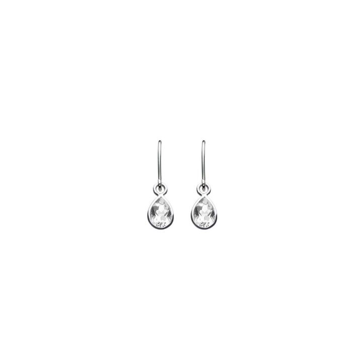 Dew CZ Tear Stone Drop Earrings