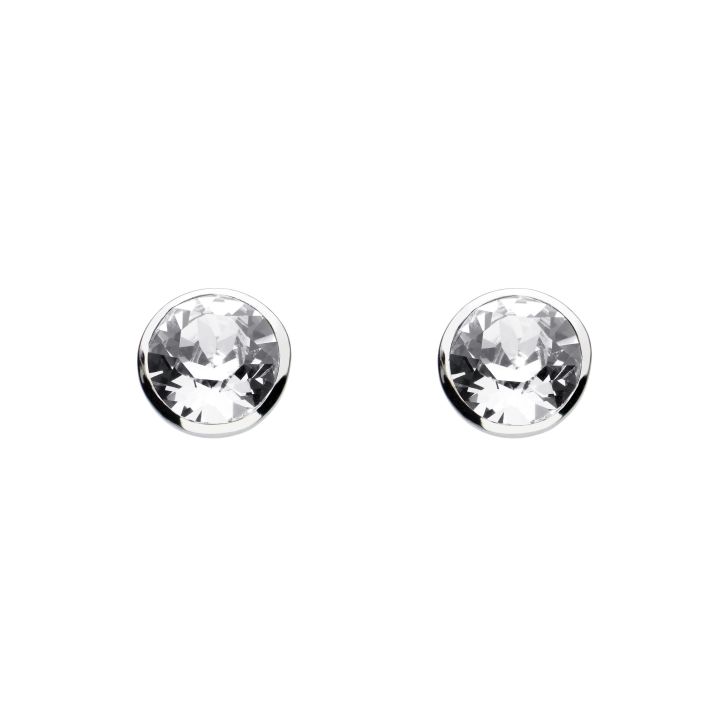 Dew SIlver Medium CZ Stud Earrings