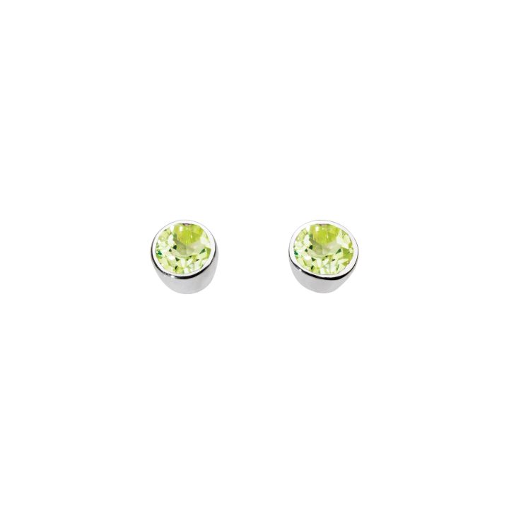 Dew Silver Peridot Stud Earrings