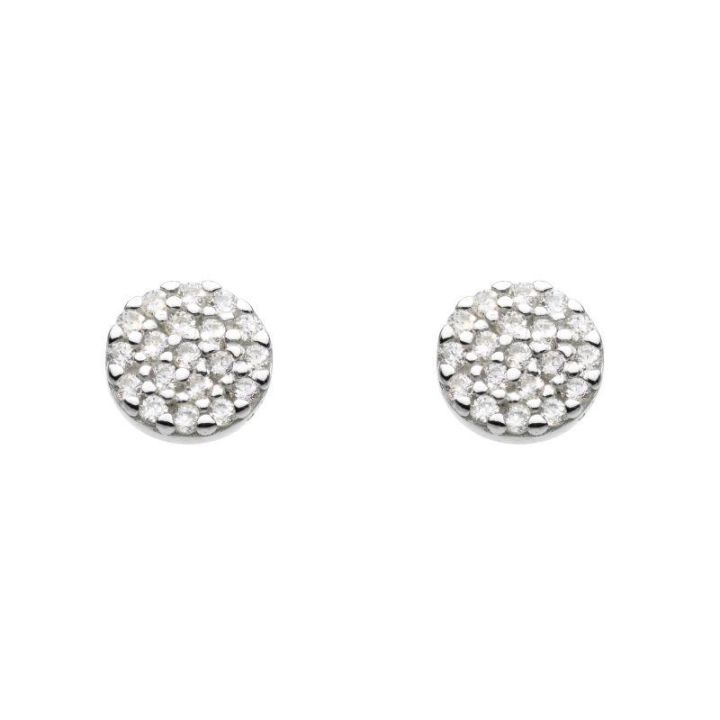 Dew CZ Disc Earrings