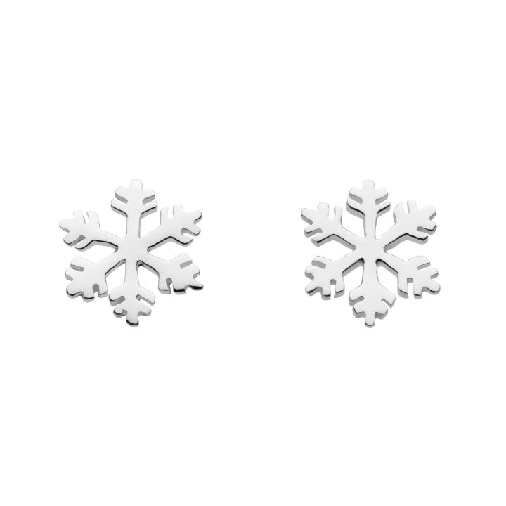 Dew Silver Snowflake Stud Earrings