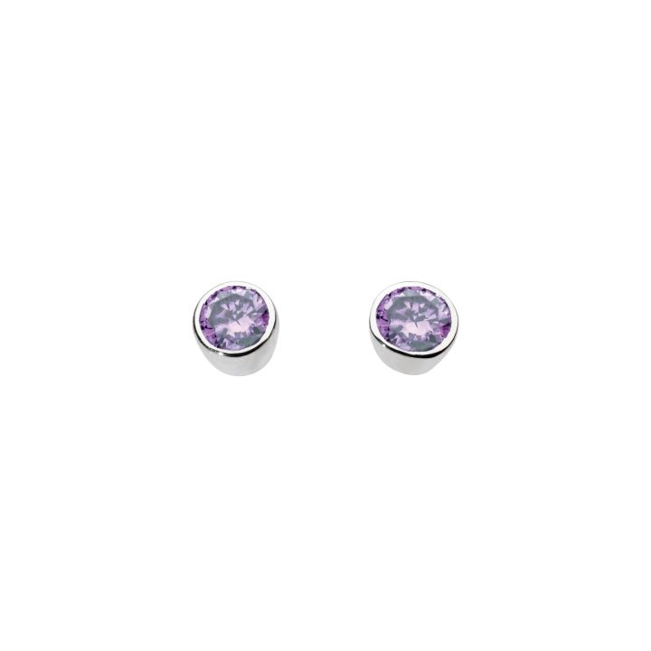 Dew Silver Amethyst Stud Earrings