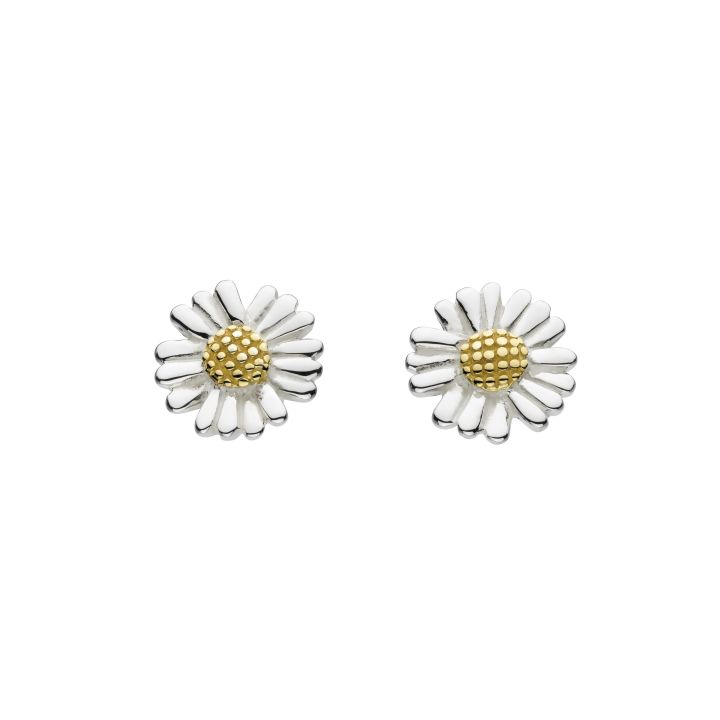 Dew Silver Daisy Stud Earrings