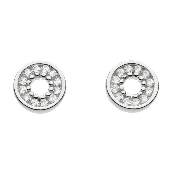 Dew Silver Open Circle Stud Earrings