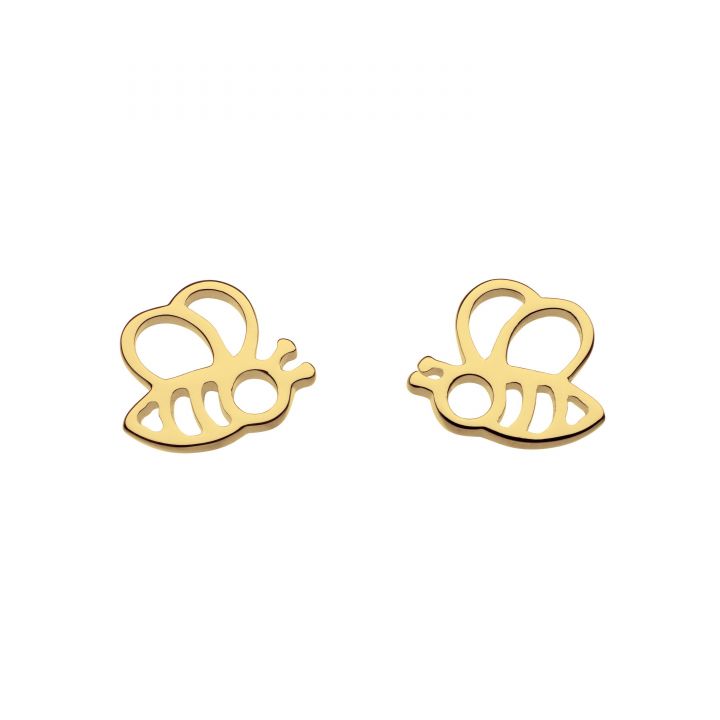 Dew Gold Plated Bee Stud Earrings