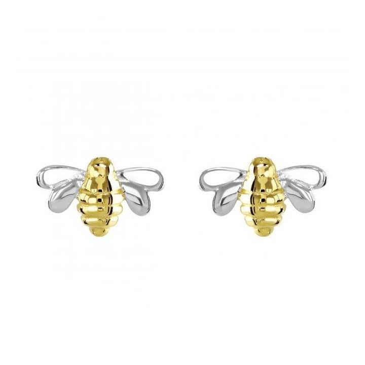 Dew Gold Plated Bee Stud Earrings