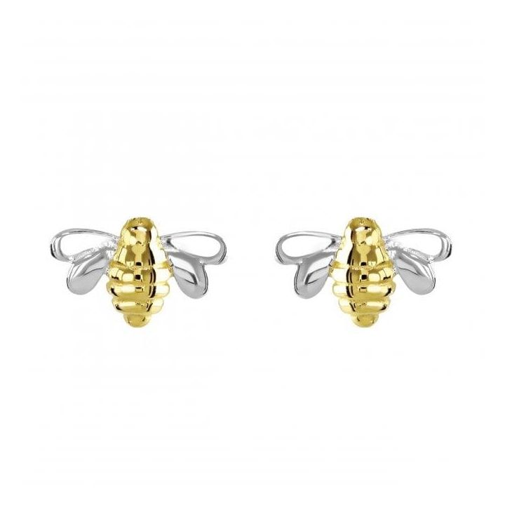 Dew Gold Plated Bee Stud Earrings