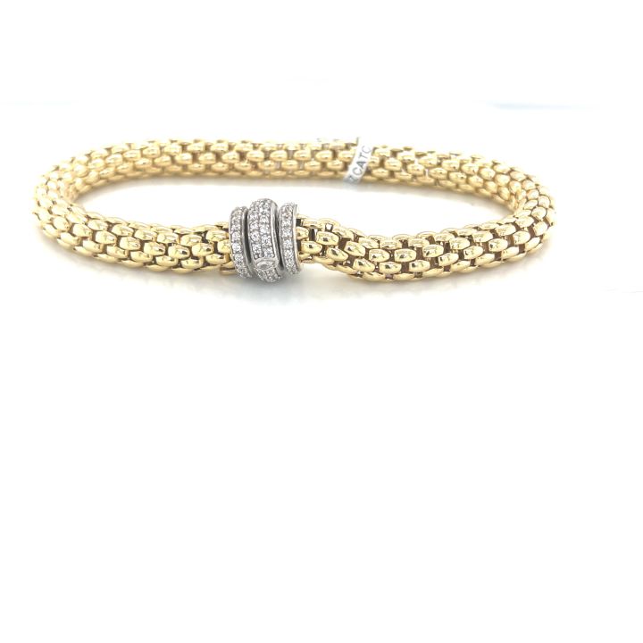 Yellow Gold Plated Popcorn Link Bracelet