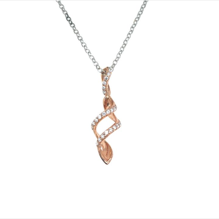 Silver & Rose Gold Plated Spiral Pendant