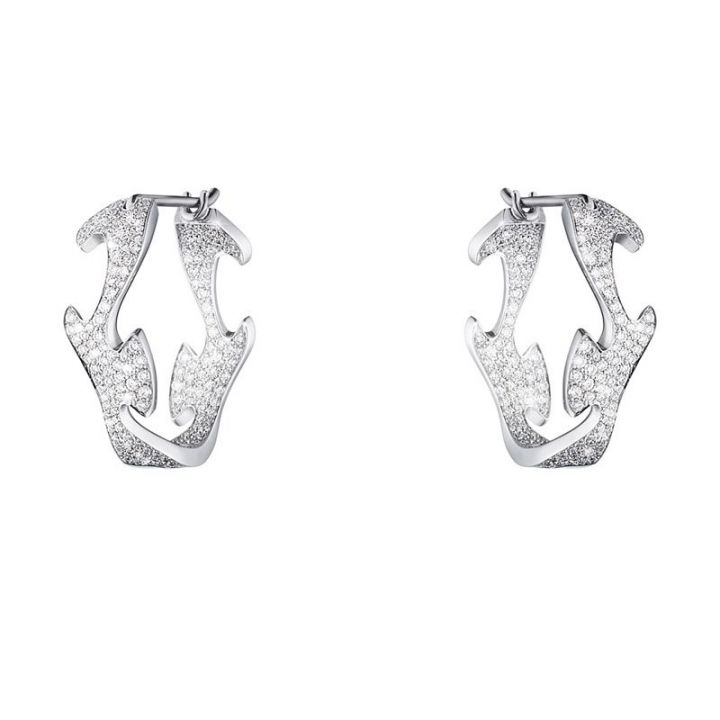 Georg Jensen 18ct White Gold Fusion Diamond Set Earrings