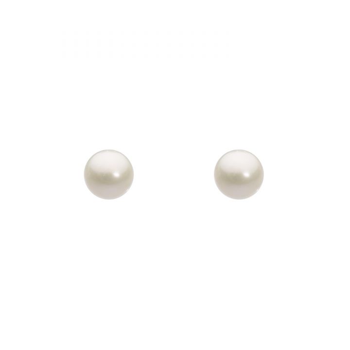 Dew Silver Freshwater Pearl Stud Earrings