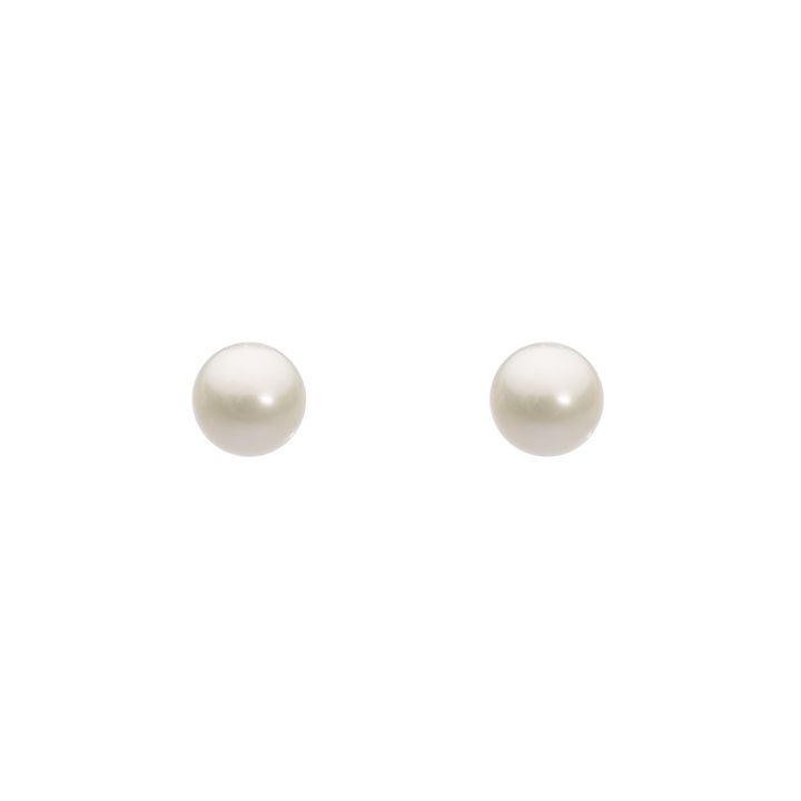 Dew Silver Freshwater Pearl Stud Earrings