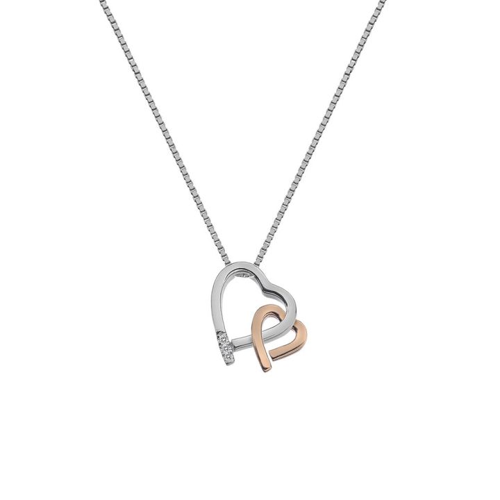 Hot Diamonds Sterling Silver & Rose Gold Plated Amore Pendant