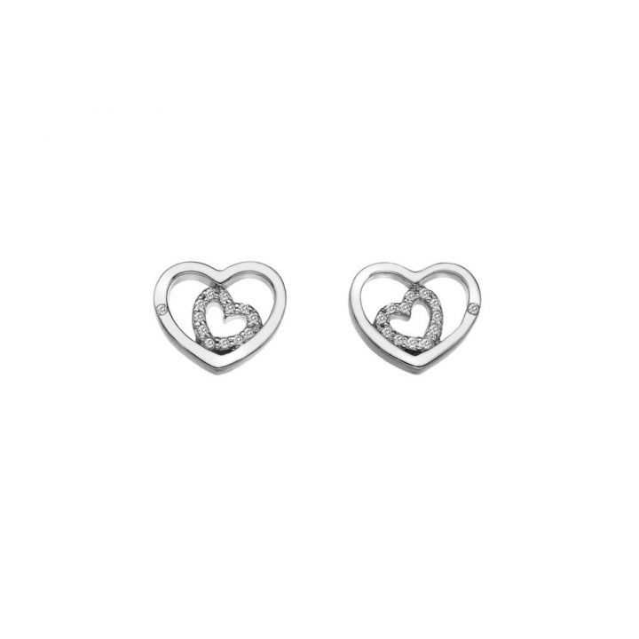 Hot Diamonds Sterling Silver Encased Heart Earrings