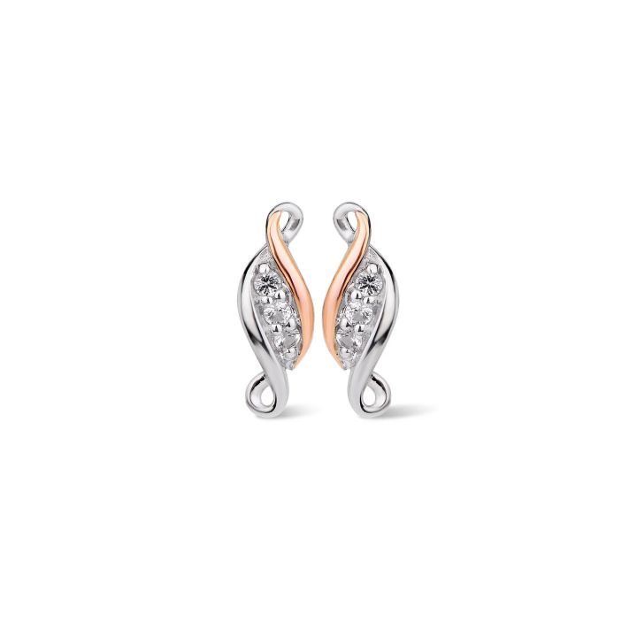 Clogau Sterling Silver Past Present and Future Stud Earrings
