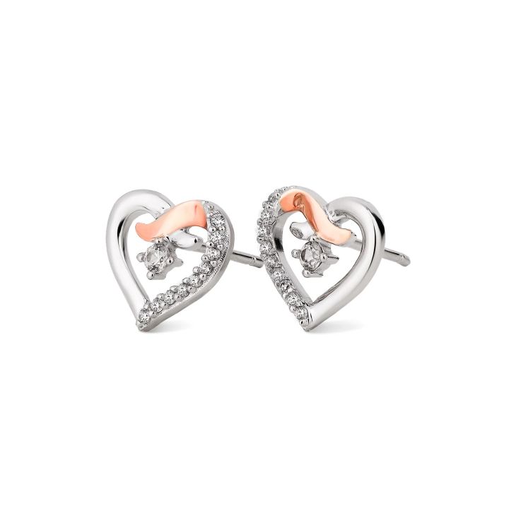 Clogau Sterling Silver Forever Yours Heart Stud Earrings