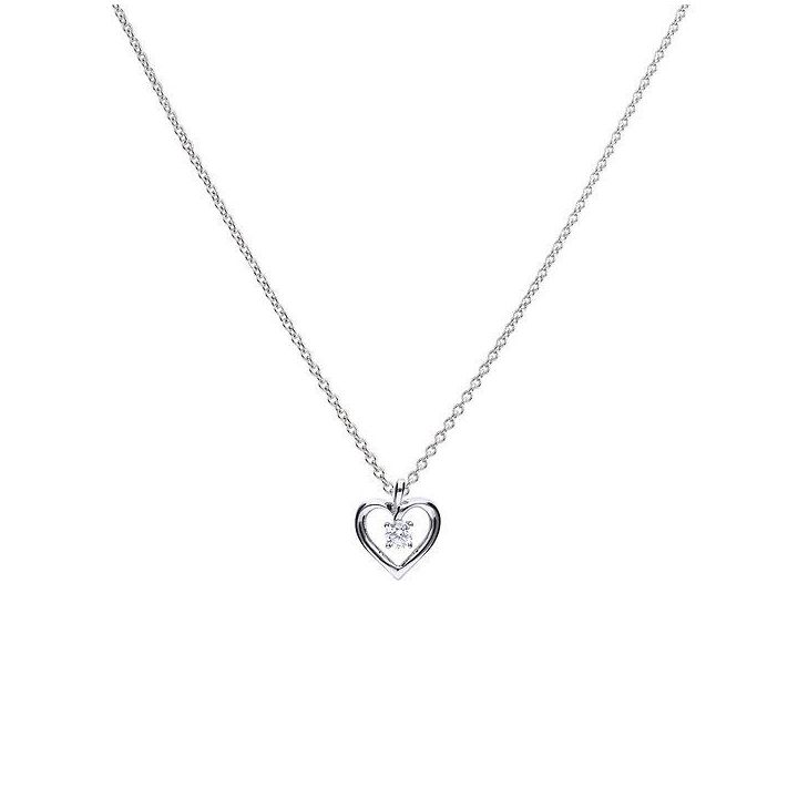 Diamonfire Open Heart Zirconia Necklace