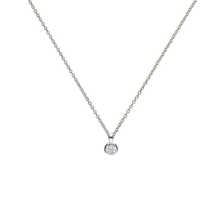 Diamonfire Rub Over 0.25ct Zirconia Solitaire Necklace