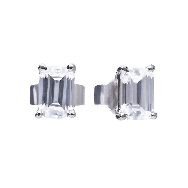 Diamonfire Emerald Cut Zirconia Stud Earrings