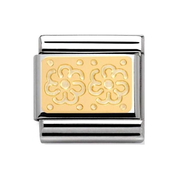 Nomination Elegance Lace Two Flowers Charm