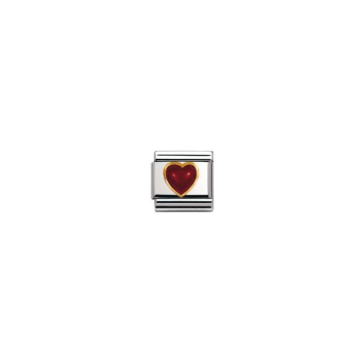 Nomination Red Agate Heart Charm