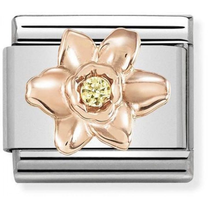 Nomination Classic Rose Gold And Cz Daffodil Charm