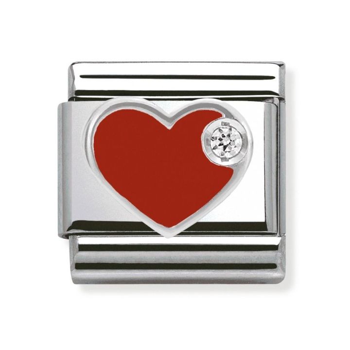 Nomination Silvershine Red Enamel CZ Heart