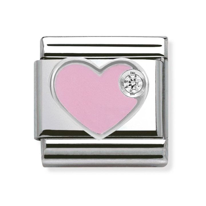 Nomination Silvershine Pink Enamel CZ Heart