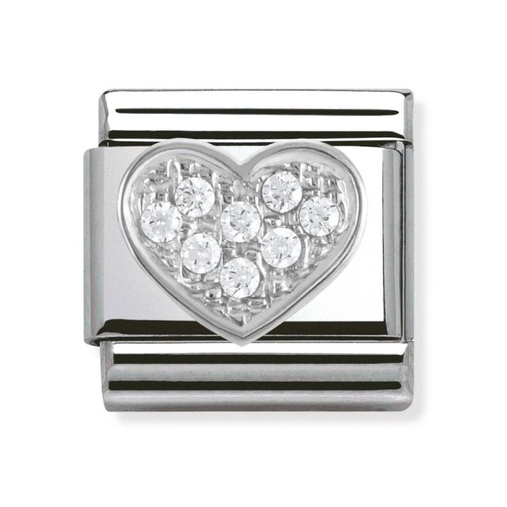 Nomination Silvershine Cubic Zirconia Heart Charm