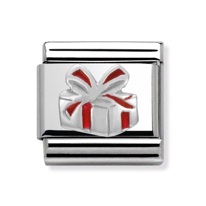 Nomination Silvershine Red Present Charm