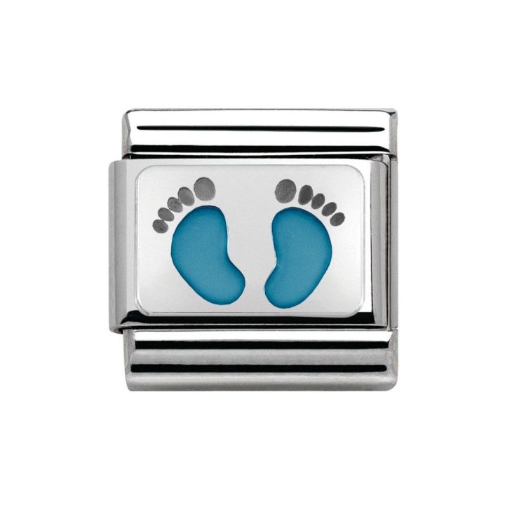 Nomination Baby Blue Footprints Charm